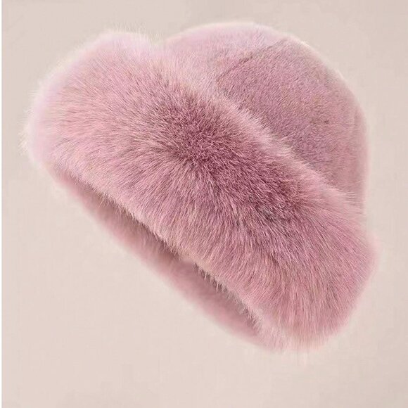 Pink Faux Fur Winter Bucket Hat - Picture 2 of 5